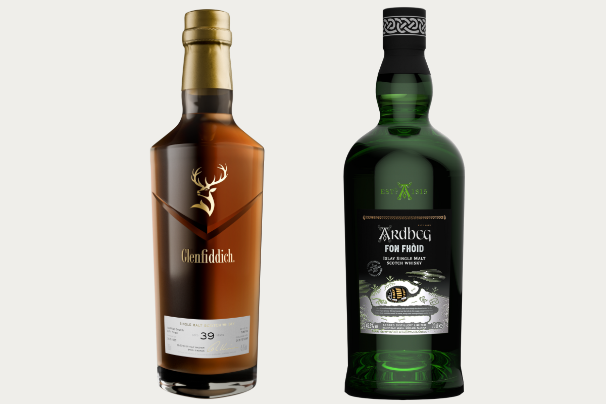  Glenfiddich 1973 Armagnac Cask Finish Single Malt Scotch Whisky and Ardbeg Fon Fhoid